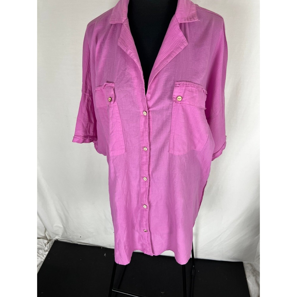 Free People Intimately Sleep Talk Shirt Button Tunic Endless Summer Top Large